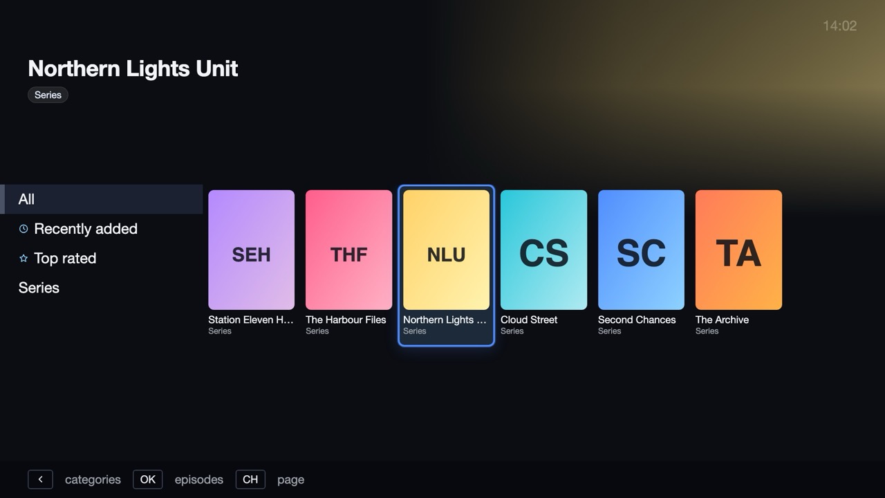 Series screen